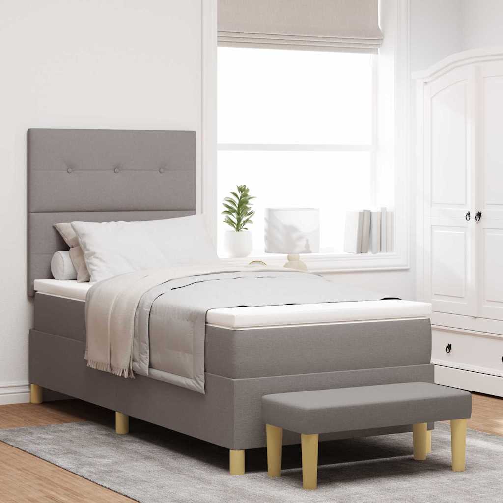 Postel S Boxspringem S Polštářem Taupe 200 X 80 Cm Textil
