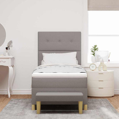 Postel S Boxspringem S Polštářem Taupe 200 X 80 Cm Textil