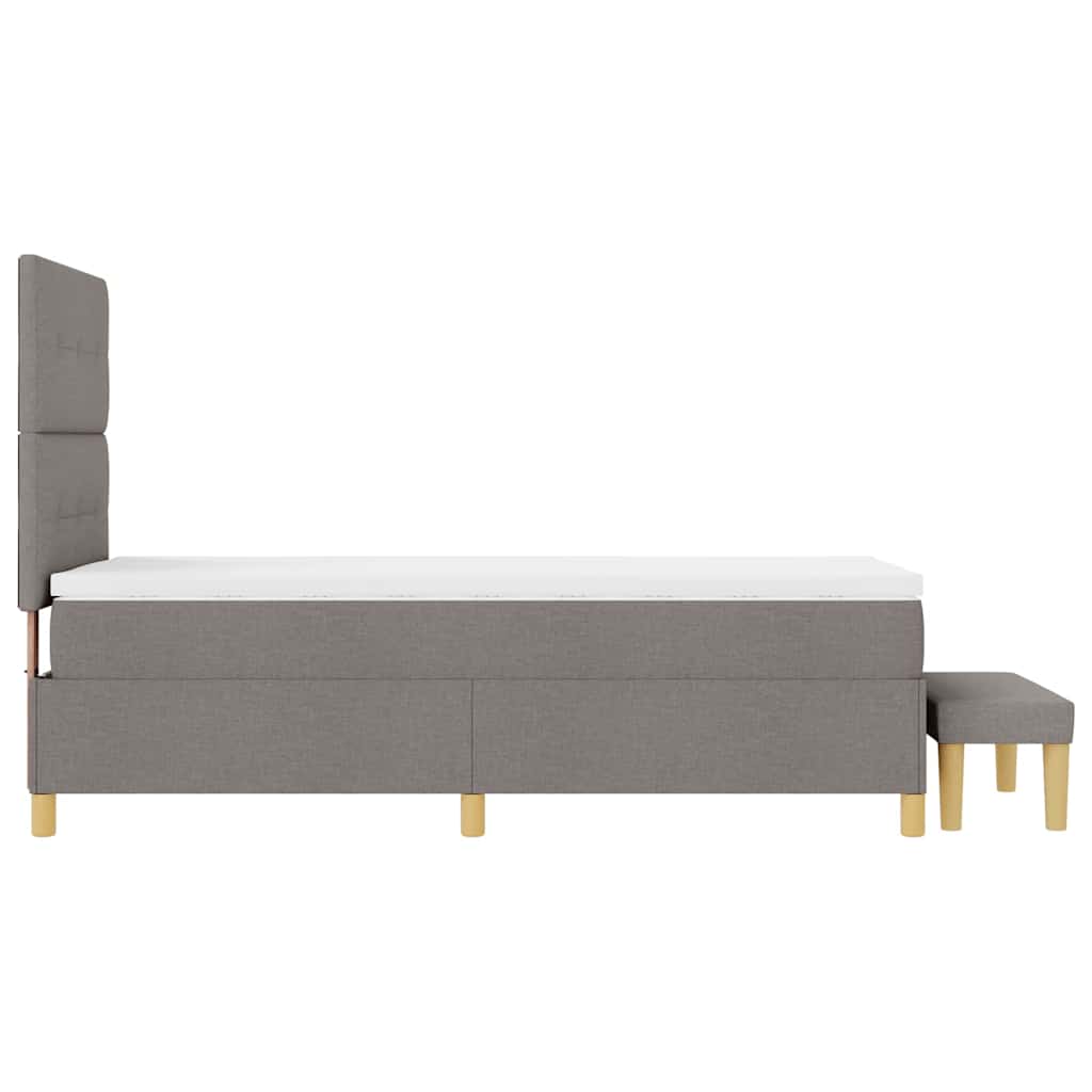 Postel S Boxspringem S Polštářem Taupe 200 X 80 Cm Textil