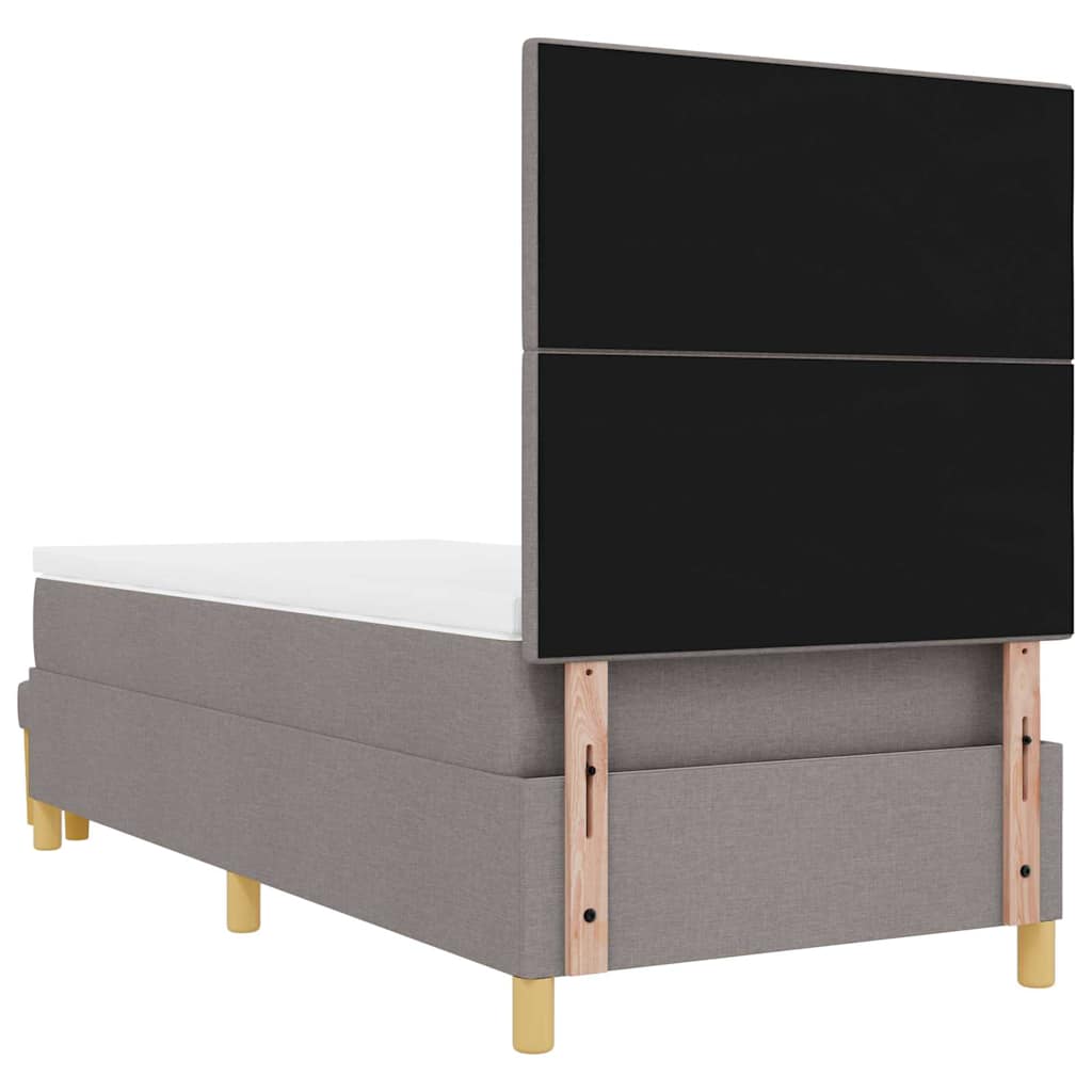 Postel S Boxspringem S Čelo Taupe 190 X 90 Cm Textil