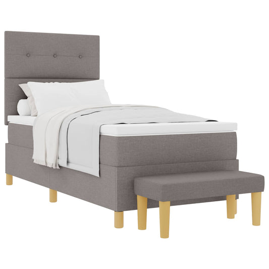Postel S Boxspringem S Polštářem Taupe 200 X 100 Cm Textil