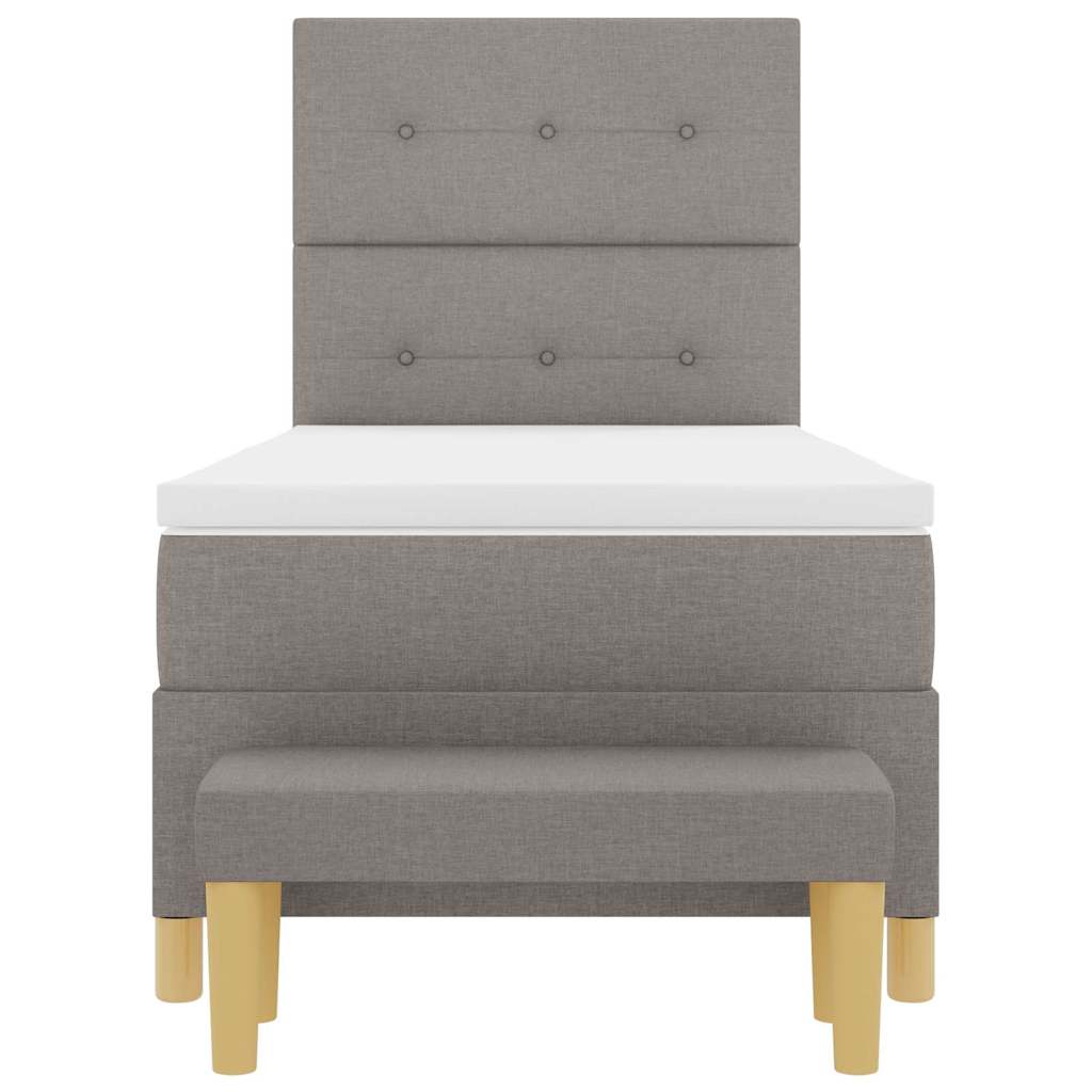 Postel S Boxspringem S Polštářem Taupe 200 X 100 Cm Textil