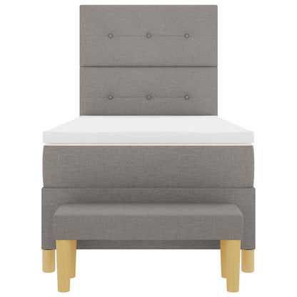 Postel S Boxspringem S Polštářem Taupe 200 X 100 Cm Textil