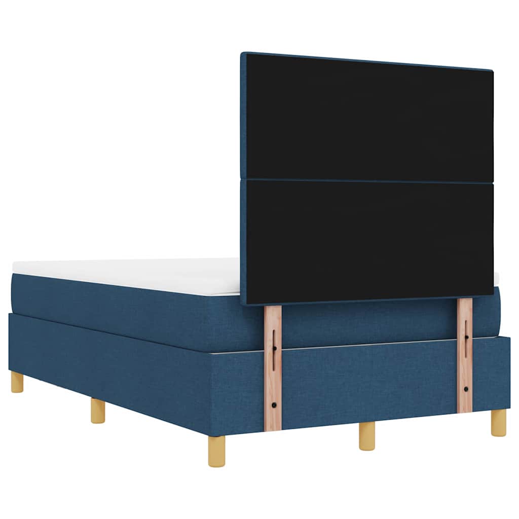Postel S Boxspringem S Čelo Modrá 200 X 120 Cm Textil