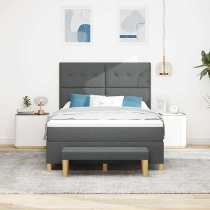 Postel S Boxspringem S Čelo Tmavě Šedá 190 X 140 Cm Textil