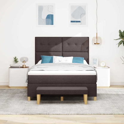 Postel S Boxspringem S Čelo Tmavě Hnědá 190 X 140 Cm Textil