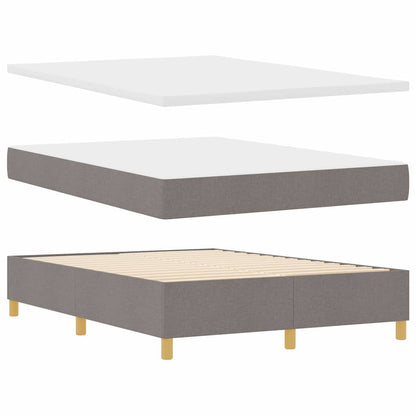 Postel S Boxspringem S Čelo Taupe 190 X 140 Cm Textil