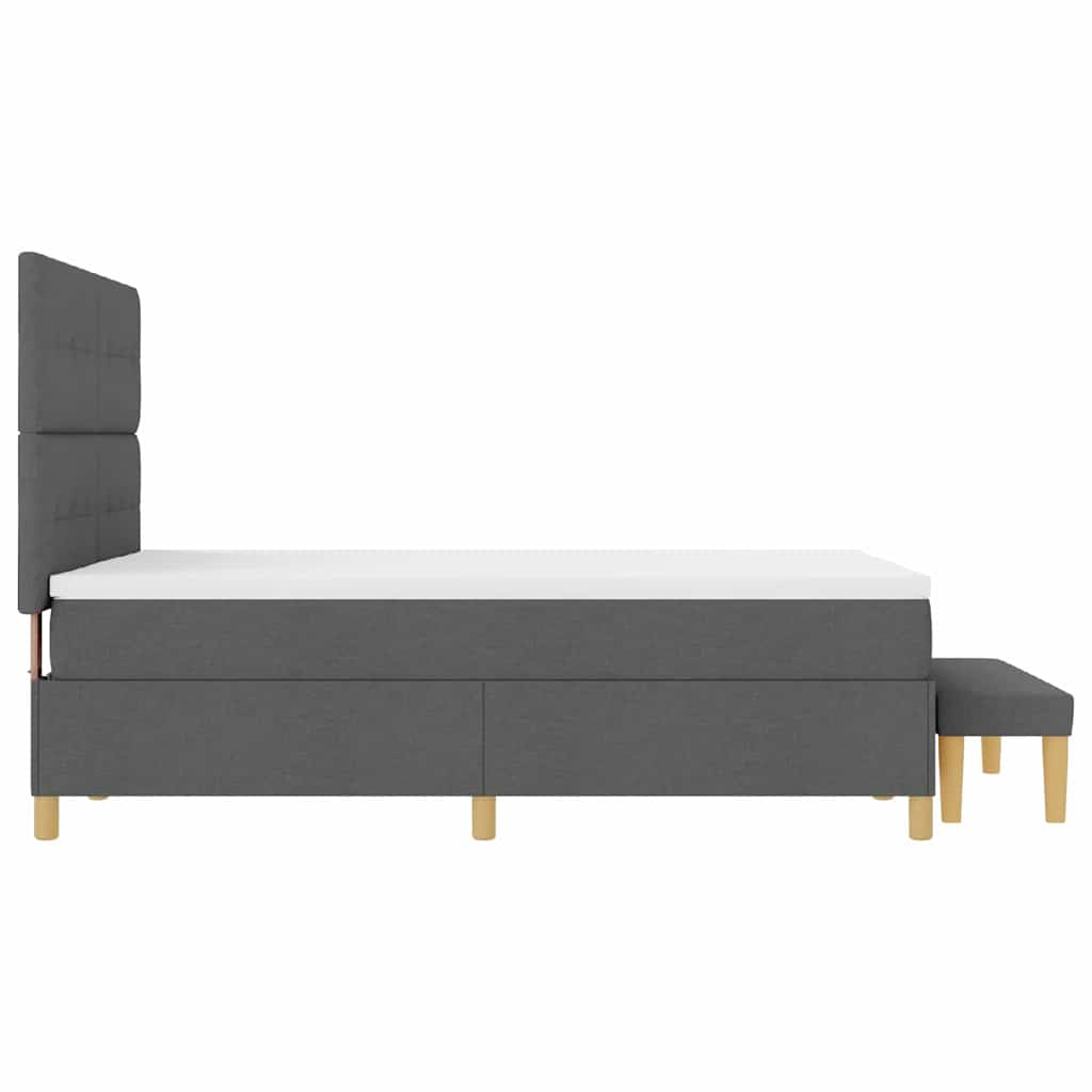 Postel S Boxspringem S Polštářem Tmavě Šedá 200 X 140 Cm Textil