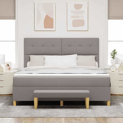 Postel S Boxspringem S Čelo Taupe 200 X 180 Cm Textil