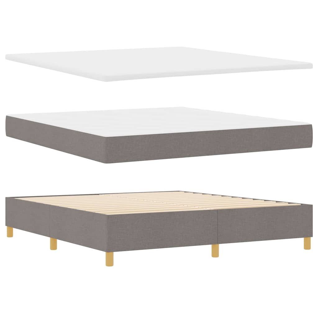 Postel S Boxspringem S Čelo Taupe 200 X 180 Cm Textil