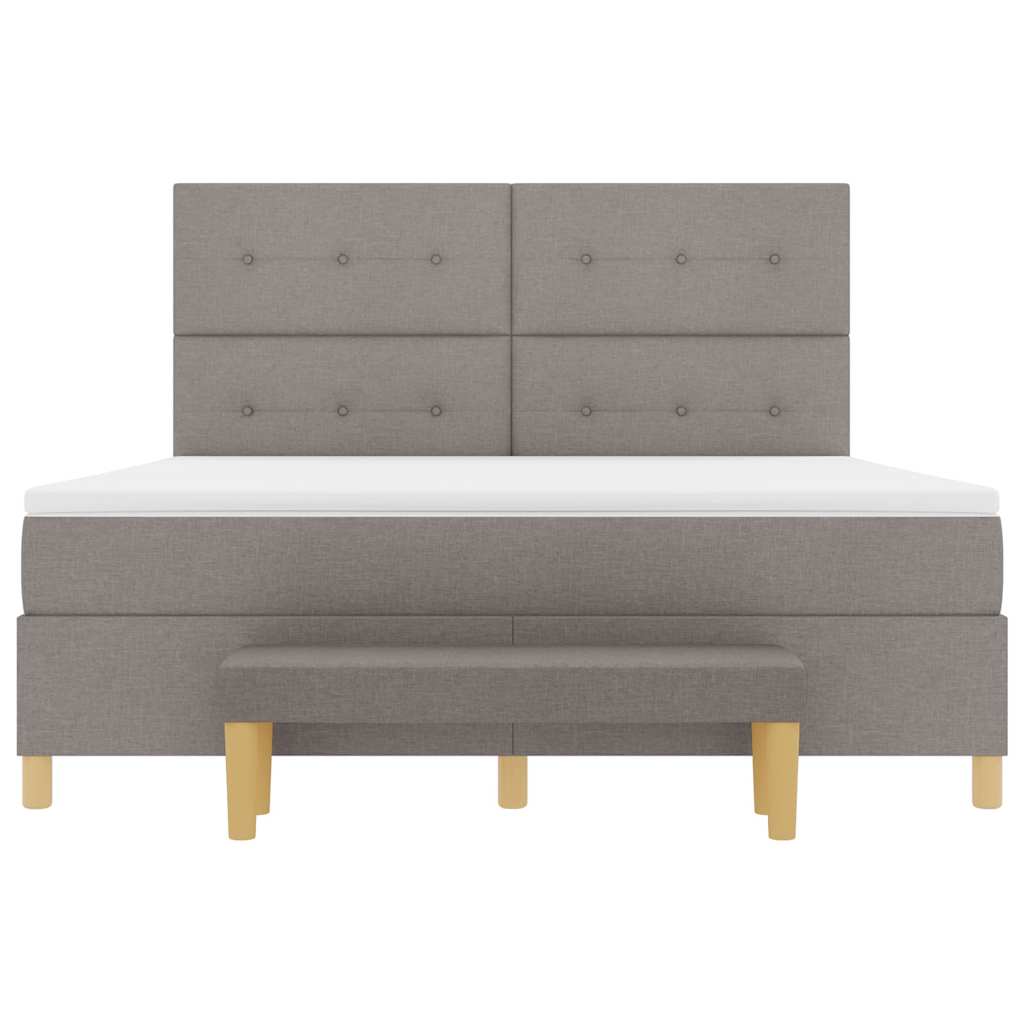 Postel S Boxspringem S Čelo Taupe 200 X 180 Cm Textil