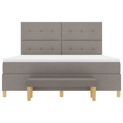 Postel S Boxspringem S Čelo Taupe 200 X 180 Cm Textil