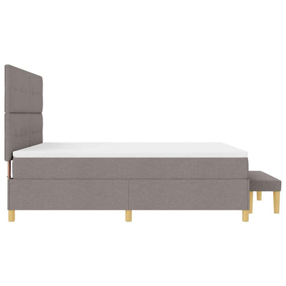 Postel S Boxspringem S Čelo Taupe 200 X 180 Cm Textil