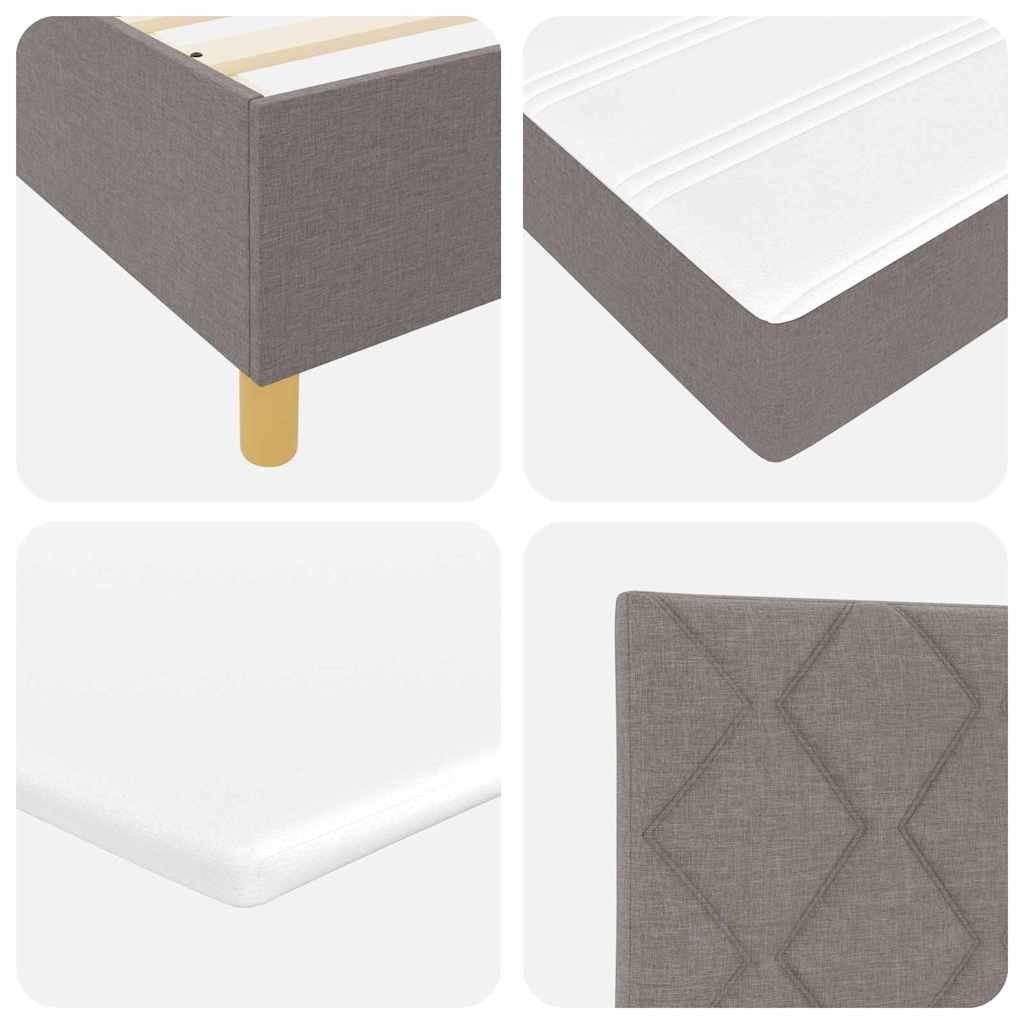 Postel S Boxspringem S Čelo Taupe 200 X 80 Cm Textil