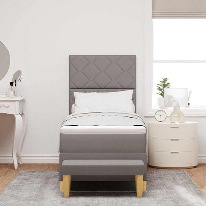 Postel S Boxspringem S Čelo Taupe 200 X 80 Cm Textil
