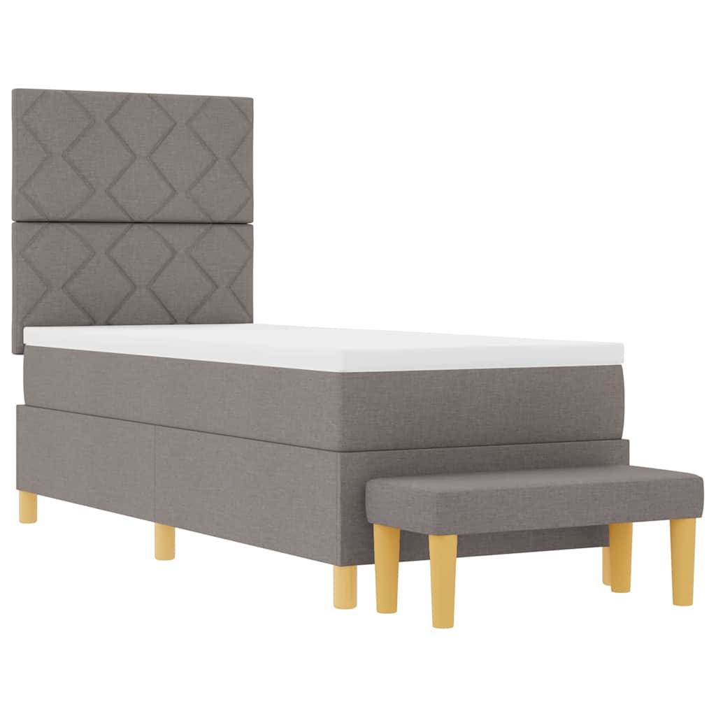Postel S Boxspringem S Čelo Taupe 200 X 80 Cm Textil