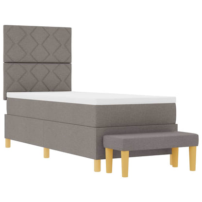 Postel S Boxspringem S Čelo Taupe 200 X 80 Cm Textil