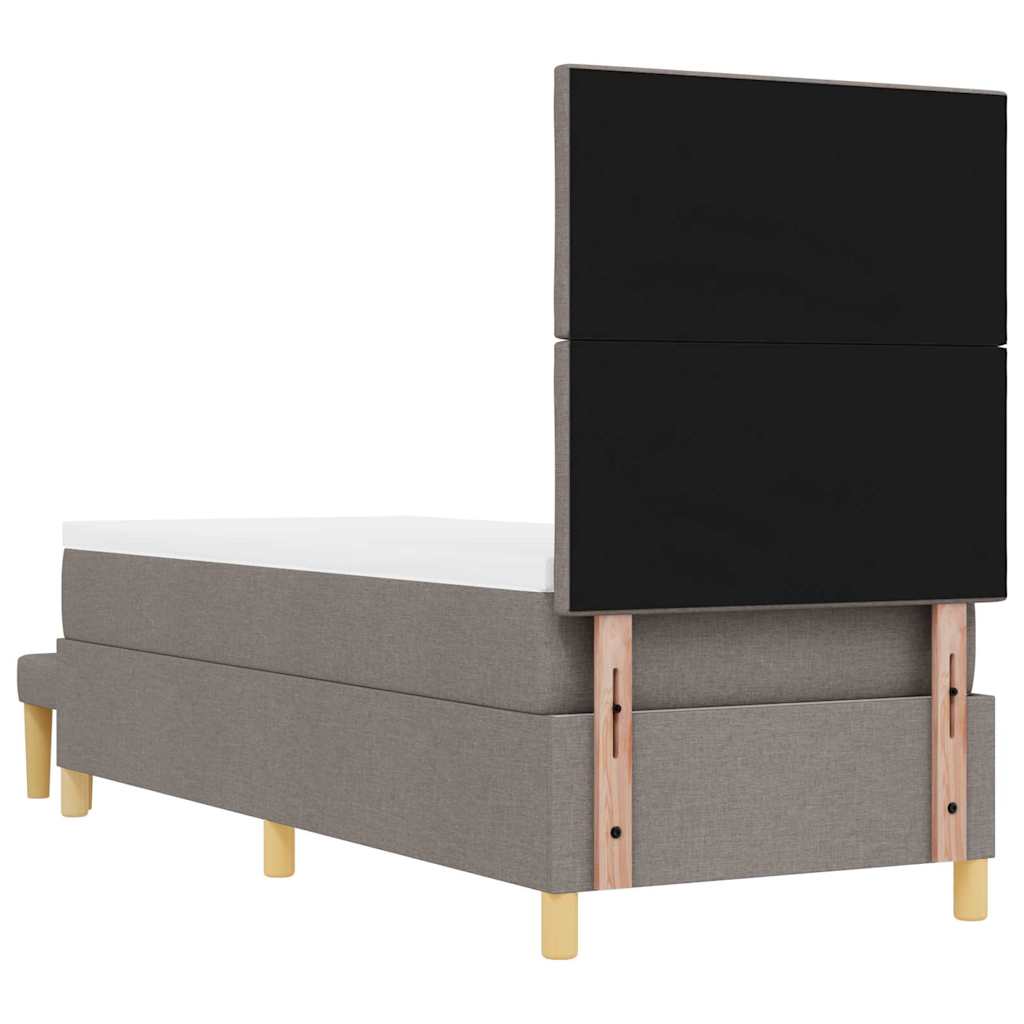 Postel S Boxspringem S Čelo Taupe 200 X 80 Cm Textil