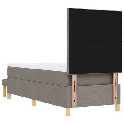 Postel S Boxspringem S Čelo Taupe 200 X 80 Cm Textil