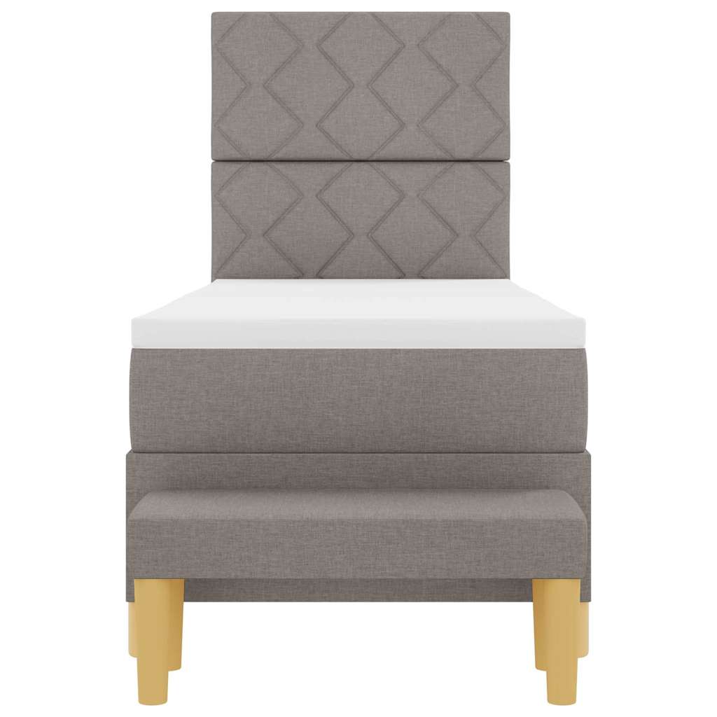 Postel S Boxspringem S Čelo Taupe 200 X 80 Cm Textil