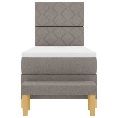 Postel S Boxspringem S Čelo Taupe 200 X 80 Cm Textil