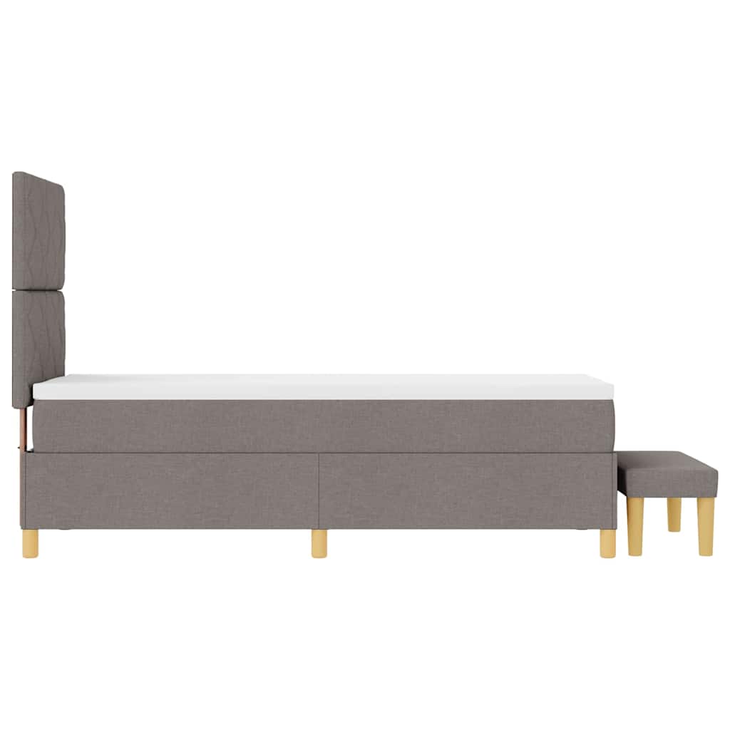 Postel S Boxspringem S Čelo Taupe 200 X 80 Cm Textil