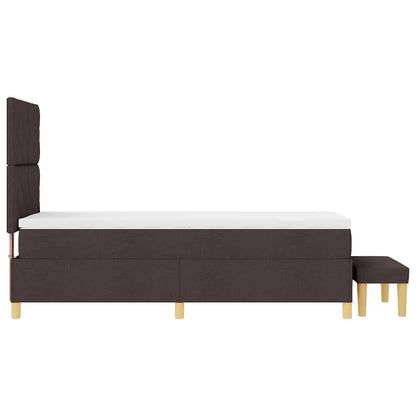 Postel S Boxspringem S Čelo Tmavě Hnědá 200 X 100 Cm Textil