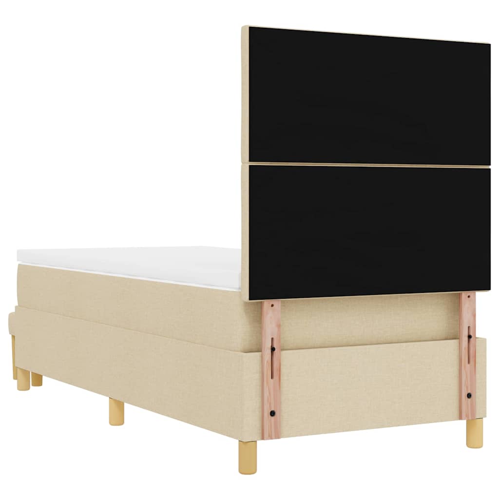 Postel S Boxspringem S Polštářem Krémová 200 X 100 Cm Textil