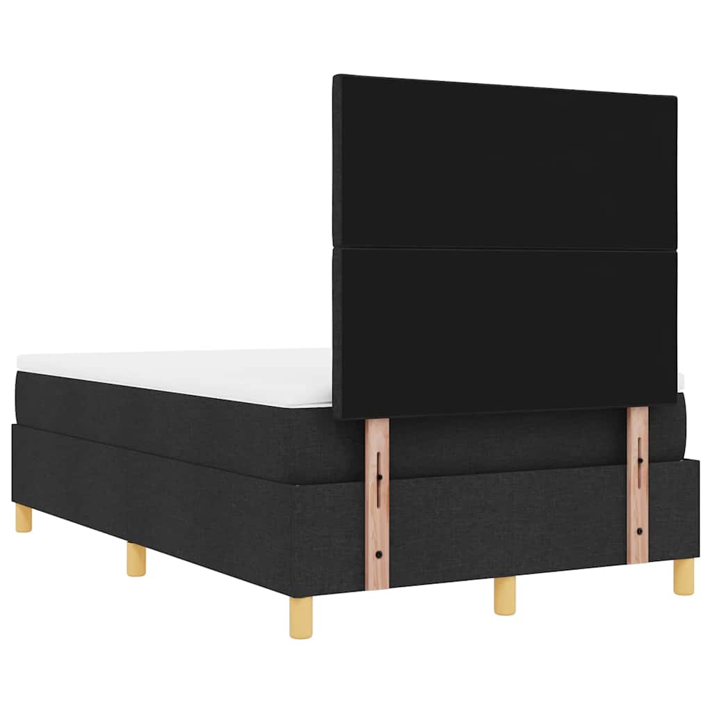 Postel S Boxspringem S Čelo Černá 190 X 120 Cm Textil