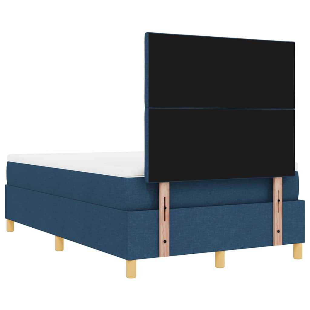 Postel S Boxspringem S Polštářem Modrá 190 X 120 Cm Textil