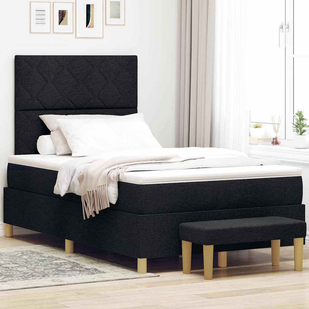 Postel S Boxspringem S Polštářem Černá 200 X 120 Cm Textil