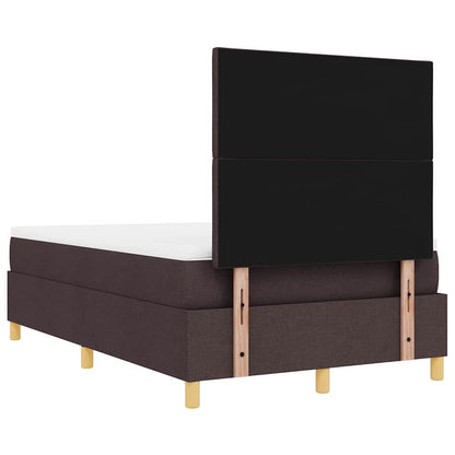 Postel S Boxspringem S Čelo Tmavě Hnědá 200 X 120 Cm Textil