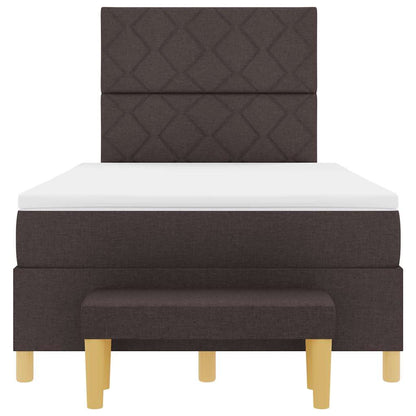 Postel S Boxspringem S Čelo Tmavě Hnědá 200 X 120 Cm Textil