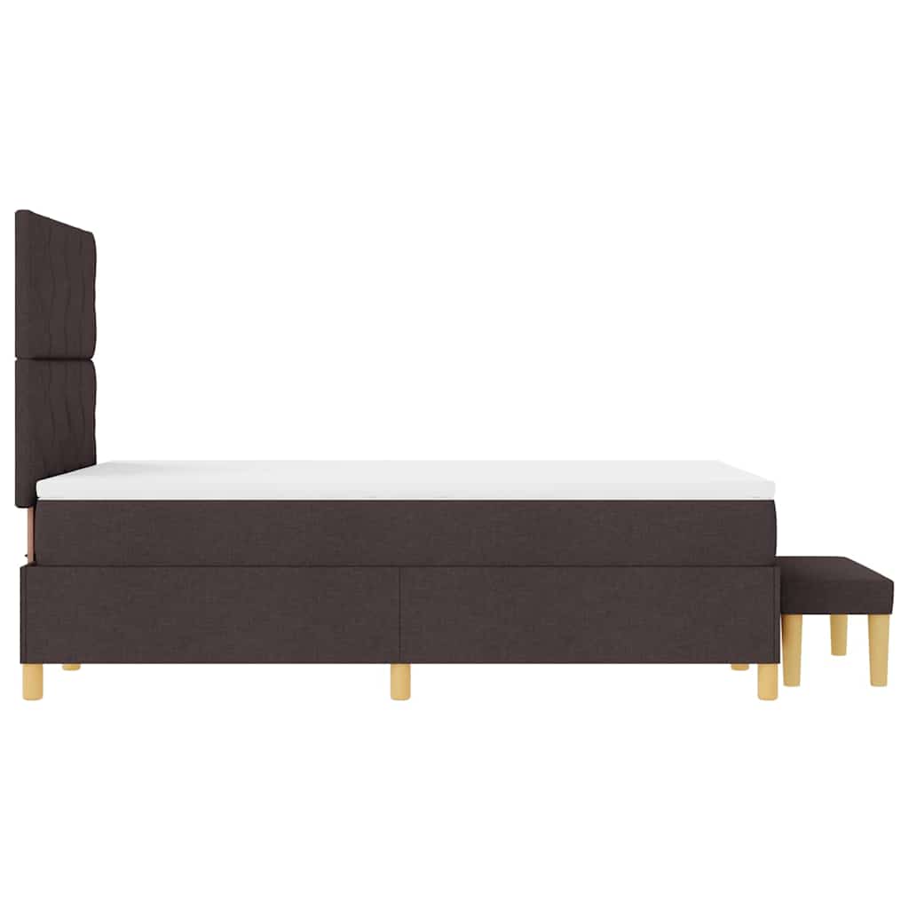 Postel S Boxspringem S Čelo Tmavě Hnědá 200 X 120 Cm Textil