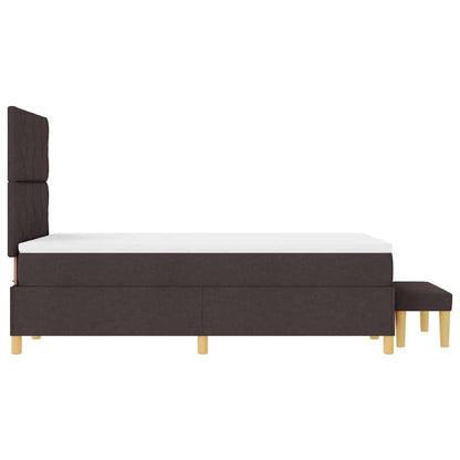 Postel S Boxspringem S Čelo Tmavě Hnědá 200 X 120 Cm Textil
