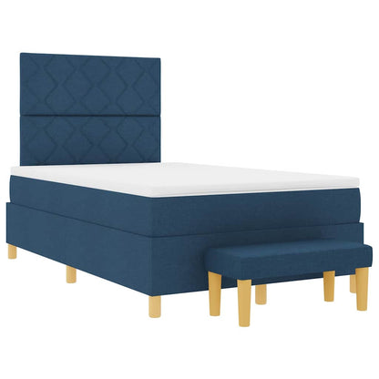 Postel S Boxspringem S Polštářem Modrá 200 X 120 Cm Textil