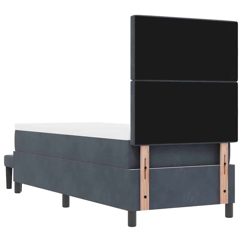 Postel S Boxspringem S Čelo Tmavě Šedá 200 X 80 Cm Samet
