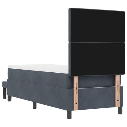 Postel S Boxspringem S Čelo Tmavě Šedá 200 X 80 Cm Samet