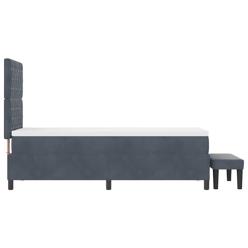 Postel S Boxspringem S Čelo Tmavě Šedá 200 X 80 Cm Samet