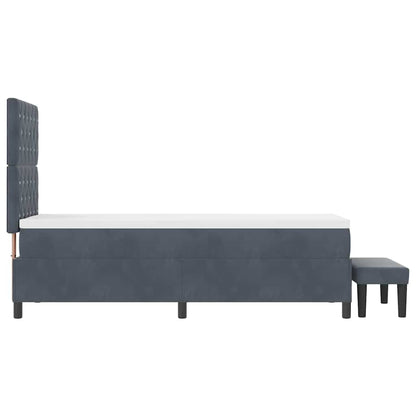 Postel S Boxspringem S Čelo Tmavě Šedá 200 X 80 Cm Samet