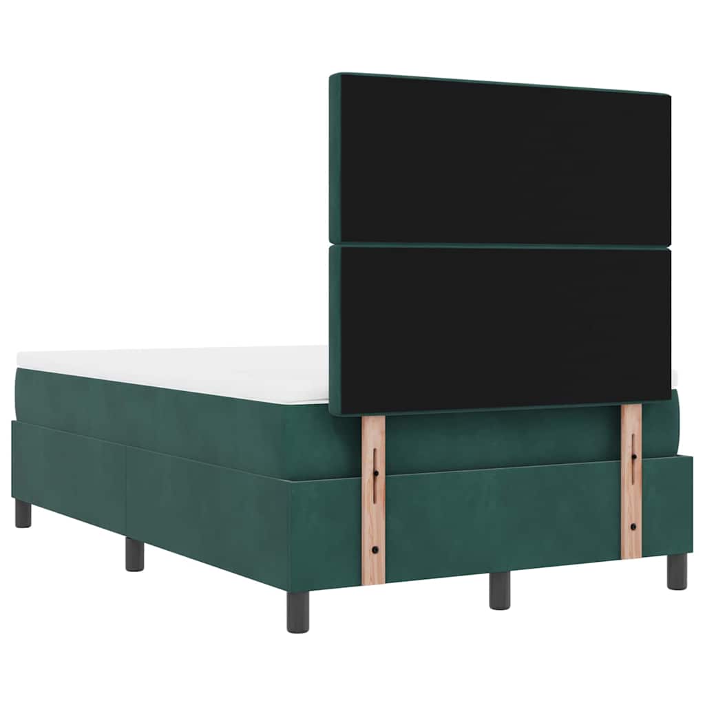 Postel S Boxspringem S Čelo Tmavě Zelená 190 X 120 Cm Samet