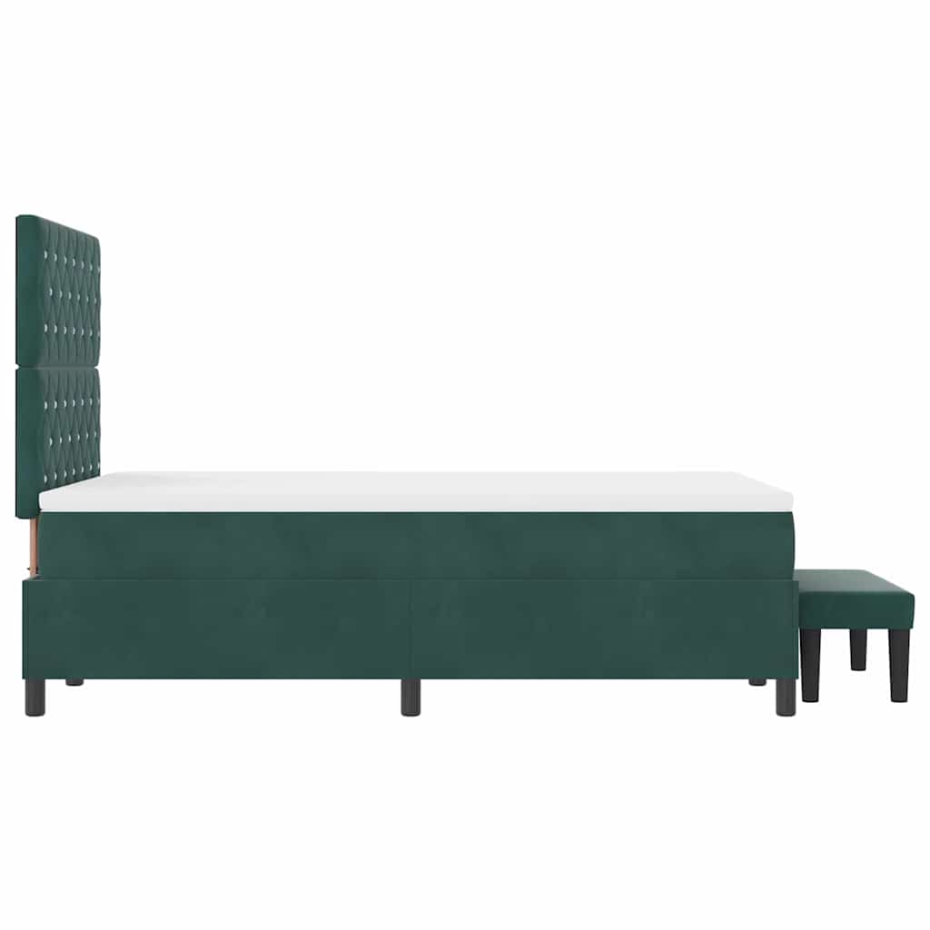 Postel S Boxspringem S Čelo Tmavě Zelená 200 X 120 Cm Samet