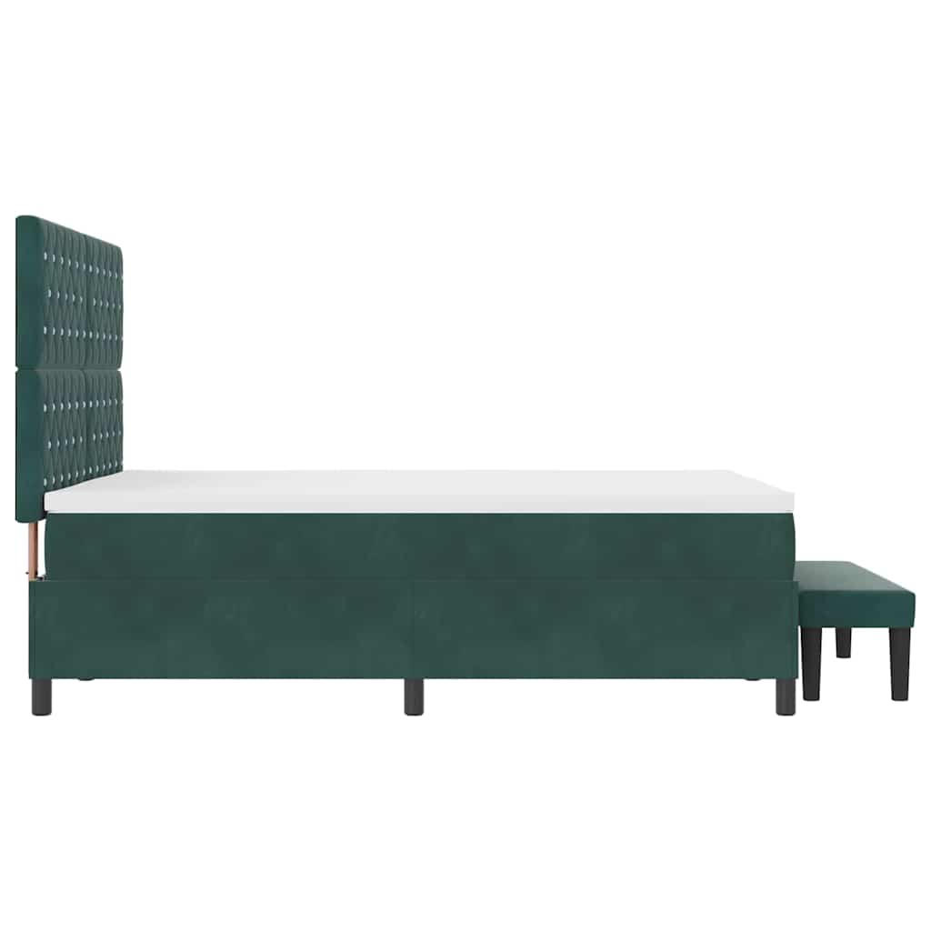 Postel S Boxspringem S Čelo Tmavě Zelená 200 X 140 Cm Samet