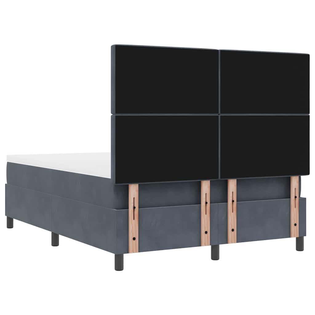 Postel S Boxspringem S Čelo Tmavě Šedá 200 X 160 Cm Samet