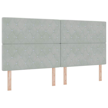 Postel S Boxspringem S Matrací Světle Šedá 200 X 200 Cm Samet
