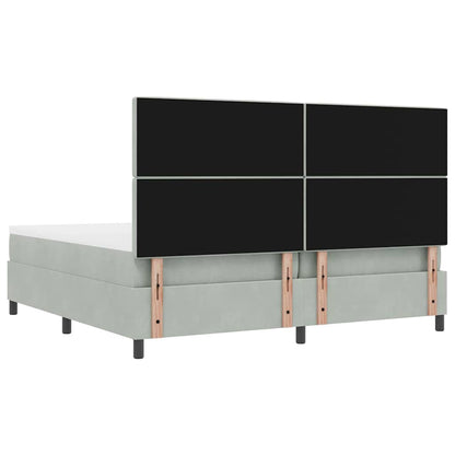 Postel S Boxspringem S Matrací Světle Šedá 200 X 200 Cm Samet