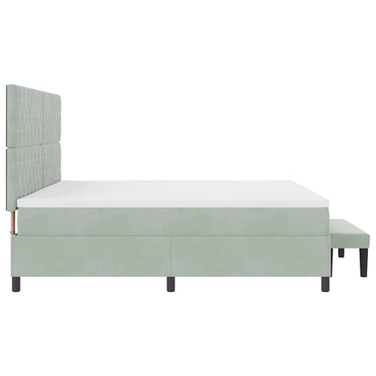 Postel S Boxspringem S Matrací Světle Šedá 200 X 200 Cm Samet