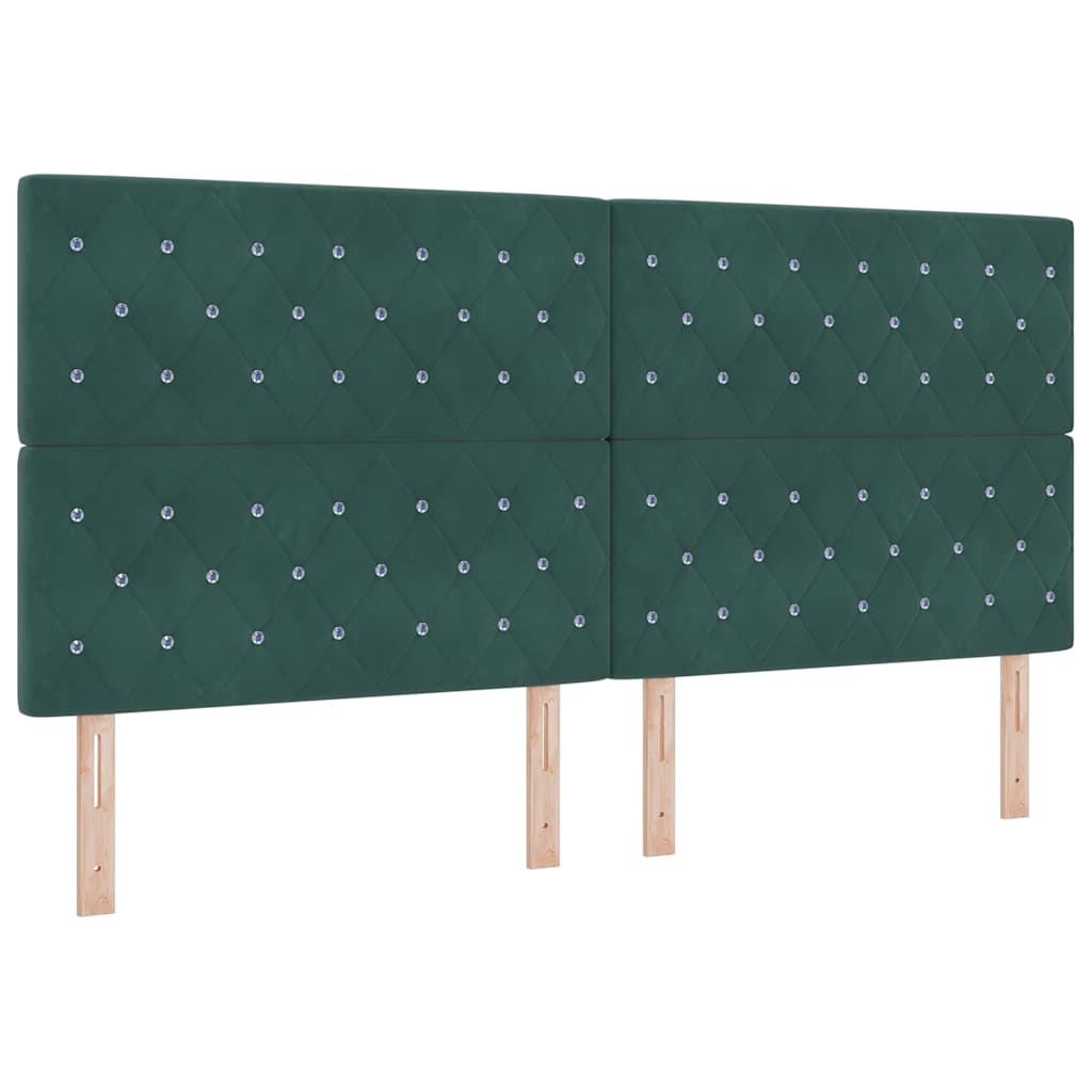 Postel S Boxspringem S Matrací Tmavě Zelená 200 X 200 Cm Samet