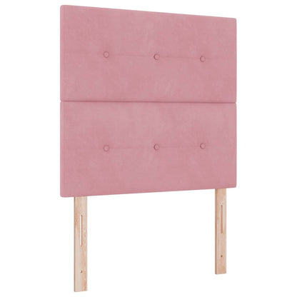 Postel S Boxspringem S Čelo Růžová 200 X 80 Cm Samet