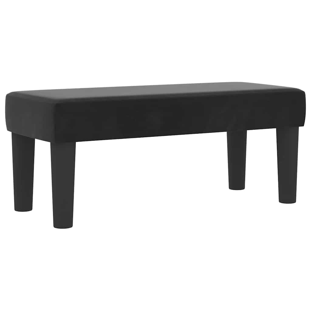 Postel S Boxspringem S Polštářem S Čelo Černá 200 X 90 Cm Samet